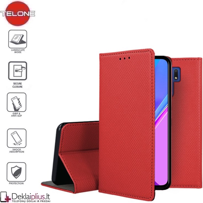 Telone smart magnet atverčiamas dėklas - raudonas (Xiaomi Redmi 9) Telone smart magnet atverčiamas dėklas - raudonas (Xiaomi Redmi 9)